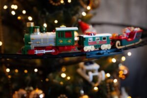 Free stock photo of black christmas tree, christmas background, chritsmas lights