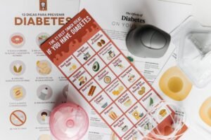 Pamphlets featuring healthy snack choices and diabetes prevention tips.