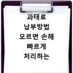 과태료 납부방법 모르면 손해 빠르게 처리하는 법