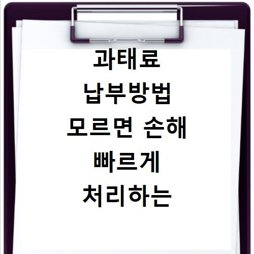과태료 납부방법 모르면 손해 빠르게 처리하는 법
