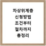 차상위계층 신청방법 조건부터 절차까지 총정리