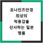 포나인즈안경 최상의 착용감을 선사하는 일본 명품 안경테 후기