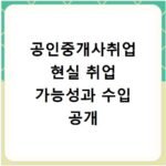 공인중개사취업 현실 취업 가능성과 수입 공개