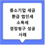 중소기업 세금 환급 법인세 소득세 경정청구 성공 사례