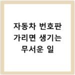 자동차 번호판 가리면 생기는 무서운 일