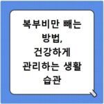 복부비만 빼는 방법, 건강하게 관리하는 생활 습관 알아보기