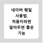 네이버 웨일 사용법, 처음이라면 알아두면 좋은 기능