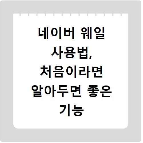 네이버 웨일 사용법, 처음이라면 알아두면 좋은 기능